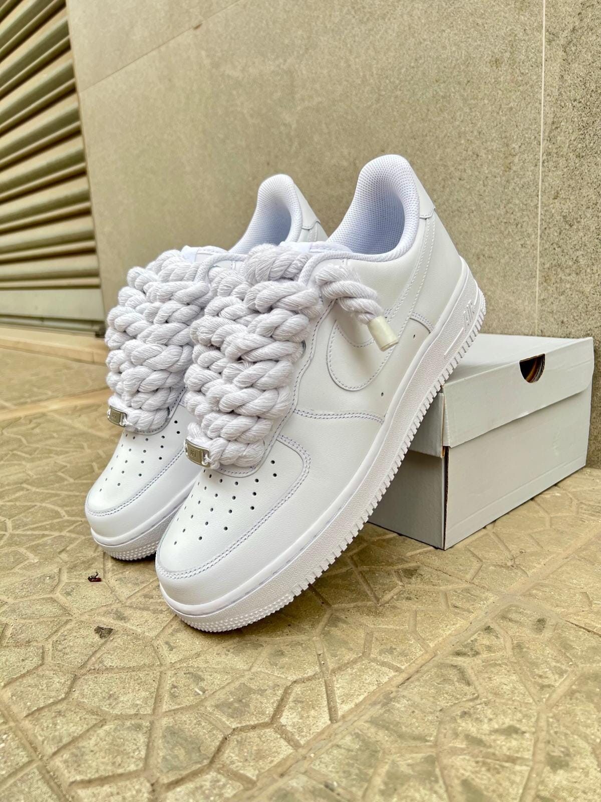 Lacci in corda bianchi per Nike Air Force Uomo