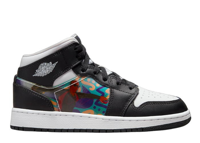 Nike Air Jordan 1 Mid Hologram Bianco e Nero - Stile Unico